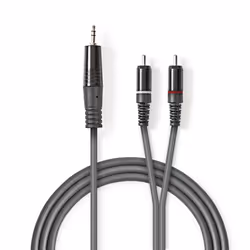 Nedis COTH22200GY30, 3,5mm, Mâle, 2 x RCA, Mâle, 3 m, Gris