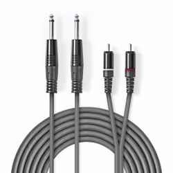 Nedis COTH23320GY15, 2 x 6,35 mm, Mâle, 2 x RCA, Mâle, 1,5 m, Gris