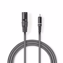 Nedis COTH15205GY30, XLR (3-pin), Mâle, RCA, Mâle, 3 m, Gris