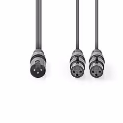 Nedis COTH15025GY15 câble audio 1,5 m XLR (3-pin) 2 x XLR (3-pin) Gris