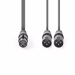 Nedis COTH15020GY15 câble audio 1,5 m 2 x XLR (3-pin) XLR (3-pin) Gris