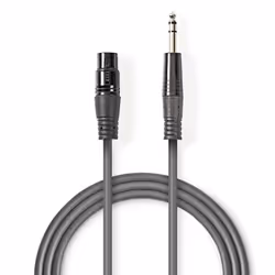 Nedis COTH15110GY15, XLR (3-pin), 6,35 mm, Cuivre, 1,5 m, Gris