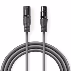 Nedis COTG15010GY100, XLR (3-pin), XLR (3-pin), Cuivre, Gris