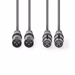 Nedis COTH15030GY30 câble audio 3 m 2 x XLR (3-pin) Gris