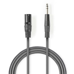 Nedis COTH15100GY30 câble audio 3 m XLR 6,35 mm Gris