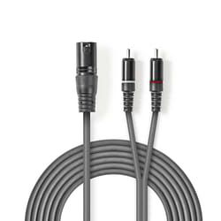 Nedis COTH15200GY15 câble audio 1,5 m XLR (3-pin) 2 x RCA Gris