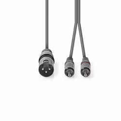 Nedis COTH15200GY15 câble audio 1,5 m XLR (3-pin) 2 x RCA Gris