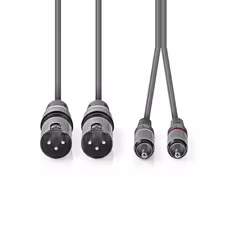 Nedis COTH15210GY15 câble audio 1,5 m 2 x XLR (3-pin) 2 x RCA Gris