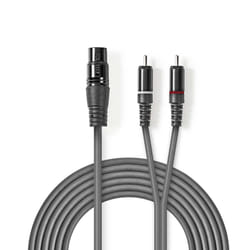 Nedis COTH15220GY15 câble audio 1,5 m XLR (3-pin) 2 x RCA Gris