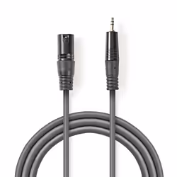 Nedis COTH15300GY30, XLR (3-pin), Mâle, Mâle, Cuivre, 3 m, Gris