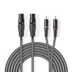 Nedis COTH15230GY15 câble audio 1,5 m 2 x XLR (3-pin) 2 x RCA Gris