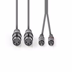 Nedis COTH15230GY15 câble audio 1,5 m 2 x XLR (3-pin) 2 x RCA Gris