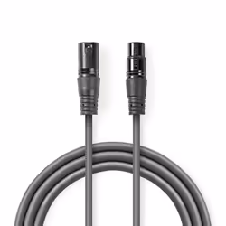 Nedis COTG15012GY100, XLR (3-pin), XLR (3-pin), Cuivre, Gris