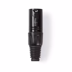 Nedis XLR Connector, XLR (3-pin), Mâle, XLR (3-pin), Mâle, Noir