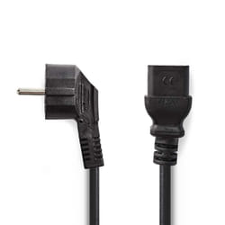 Nedis PCGP10300BK20 câble électrique Noir 2 m Prise d'alimentation type E+F Coupleur C19