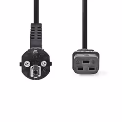 Nedis PCGP10300BK20 câble électrique Noir 2 m Prise d'alimentation type E+F Coupleur C19
