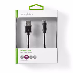 Nedis CCGW60500BK10 câble USB 1 m USB 2.0 USB A Micro-USB B Noir