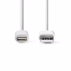 Nedis CCGT39300WT10 câble de téléphone portable Blanc 1 m USB A Lightning