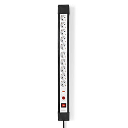 Nedis EXS103SPF1PRO multiprise 3 m 10 sortie(s) CA Intérieure Noir, Blanc