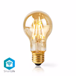 Nedis WIFILF10GDA60, 5 W, E27, 500 lm, 20000 h, Blanc chaud