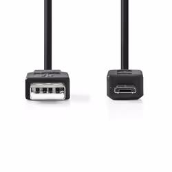 Nedis CCGW60500BK20 câble USB 2 m USB 2.0 USB A Micro-USB B Noir
