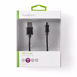 Nedis CCGW60500BK20 câble USB 2 m USB 2.0 USB A Micro-USB B Noir
