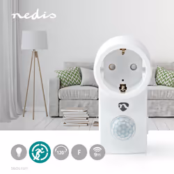 Nedis PIRWI10WT détecteur de mouvement Capteur infrarouge passif (PIR) Avec fil Mur Blanc