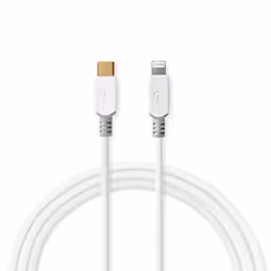 Nedis CCBP39650WT20, 2 m, Lightning, USB C, Mâle, Mâle, Blanc