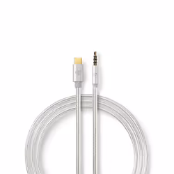 Nedis CCTB65940AL10, USB C, Mâle, 3,5mm, Mâle, 1 m, Aluminium