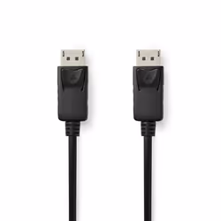 Nedis CCGB37014BK20, 2 m, DisplayPort, DisplayPort, Mâle, Mâle, Noir
