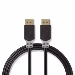 Nedis CCBW37014AT20, 2 m, DisplayPort, DisplayPort, Mâle, Mâle, Anthracite, Gris