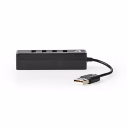 Nedis UHUBU2420BK hub & concentrateur USB 2.0 480 Mbit/s Noir