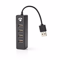Nedis UHUBU2420BK hub & concentrateur USB 2.0 480 Mbit/s Noir