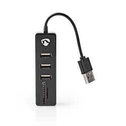 Nedis UHUBCU2320BK hub & concentrateur USB 2.0 480 Mbit/s Noir