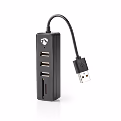 Nedis UHUBCU2320BK hub & concentrateur USB 2.0 480 Mbit/s Noir