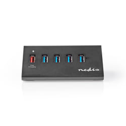 Nedis UHUBUP3510BK hub & concentrateur USB 3.2 Gen 1 (3.1 Gen 1) Micro-B 5000 Mbit/s Noir