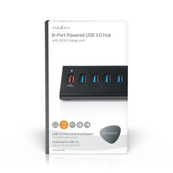 Nedis UHUBUP3810BK hub & concentrateur USB 3.2 Gen 1 (3.1 Gen 1) Micro-B 5000 Mbit/s Noir