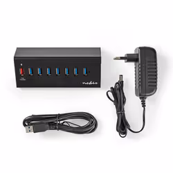Nedis UHUBUP3810BK hub & concentrateur USB 3.2 Gen 1 (3.1 Gen 1) Micro-B 5000 Mbit/s Noir - Vue supplémentaire 10