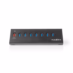 Nedis UHUBUP3810BK hub & concentrateur USB 3.2 Gen 1 (3.1 Gen 1) Micro-B 5000 Mbit/s Noir