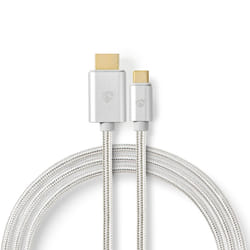 Nedis CCTB64655AL20 adaptateur graphique USB 3840 x 2160 pixels Aluminium