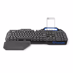 Nedis GKBD400BKFR, Taille réelle (100 %), FR sans fil +USB, Clavier mécanique, AZERTY, LED RGB, Noir