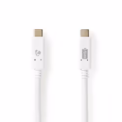 Nedis CCGW64750WT10, 1 m, USB C, USB C, USB 3.2 Gen 2 (3.1 Gen 2), Blanc