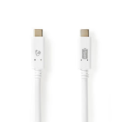 Nedis CCGW64750WT10 câble USB 1 m USB 3.2 Gen 2 (3.1 Gen 2) USB C Blanc