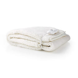 Nedis PEBL120CWT1 couverture et coussin chauffant Alaise électrique 60 W Blanc Polyester, Laine synthétique