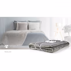 Nedis PEBL130CWT2 couverture et coussin chauffant Couverture chauffante 120 W Gris, Blanc Toison, Polyester - Vue supplémentaire 11