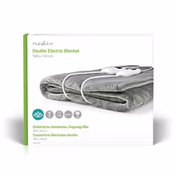 Nedis PEBL130CWT2 couverture et coussin chauffant Couverture chauffante 120 W Gris, Blanc Toison, Polyester - Vue supplémentaire 7