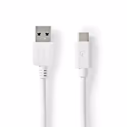 Nedis CCGW61600WT20, 2 m, USB A, USB C, USB 3.2 Gen 1 (3.1 Gen 1), Blanc
