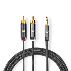 Nedis CATB22200GY10 câble audio 1 m 3,5mm 2 x RCA Gris
