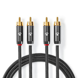 Nedis CATB24200GY20 câble audio 2 m 2 x RCA Gris