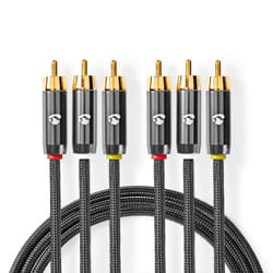 Nedis CVTB24300GY20 câble audio 2 m 3 x RCA Gris